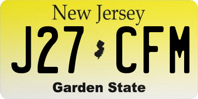 NJ license plate J27CFM