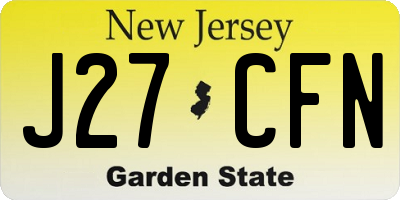 NJ license plate J27CFN