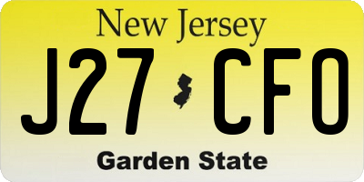 NJ license plate J27CFO