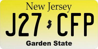NJ license plate J27CFP