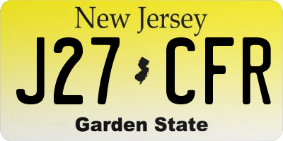 NJ license plate J27CFR