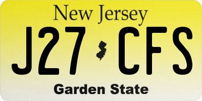 NJ license plate J27CFS