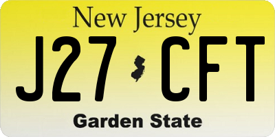 NJ license plate J27CFT