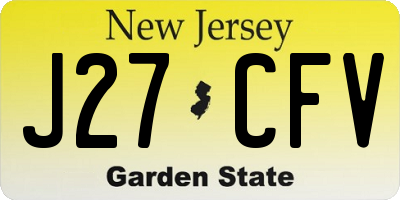 NJ license plate J27CFV