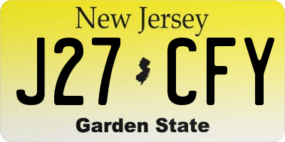 NJ license plate J27CFY