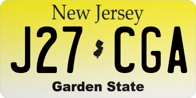 NJ license plate J27CGA