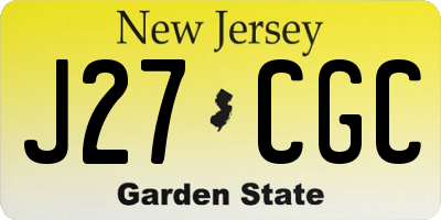 NJ license plate J27CGC