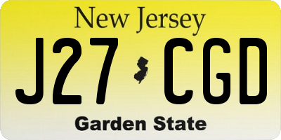 NJ license plate J27CGD