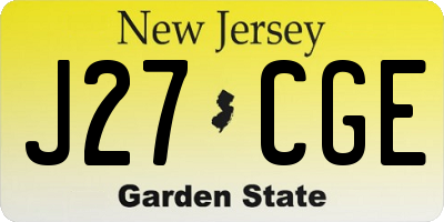 NJ license plate J27CGE