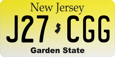 NJ license plate J27CGG