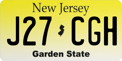 NJ license plate J27CGH