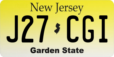 NJ license plate J27CGI