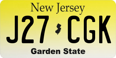 NJ license plate J27CGK