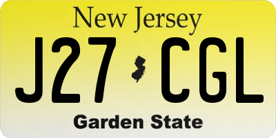 NJ license plate J27CGL