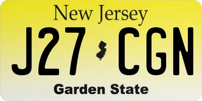 NJ license plate J27CGN