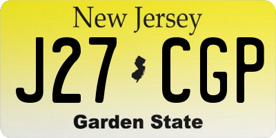 NJ license plate J27CGP
