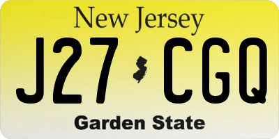 NJ license plate J27CGQ