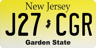NJ license plate J27CGR
