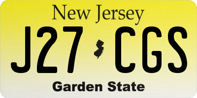 NJ license plate J27CGS
