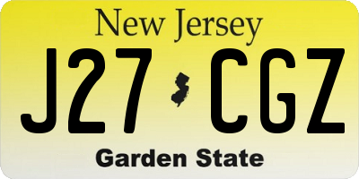 NJ license plate J27CGZ