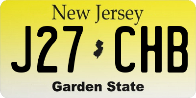 NJ license plate J27CHB