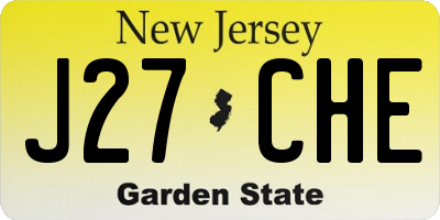 NJ license plate J27CHE