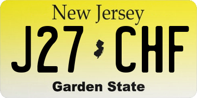 NJ license plate J27CHF