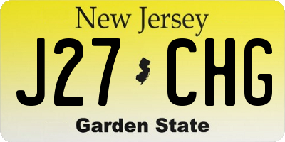NJ license plate J27CHG