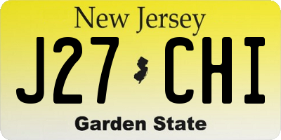 NJ license plate J27CHI