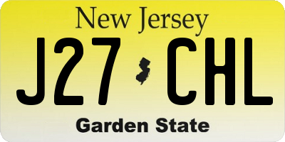 NJ license plate J27CHL