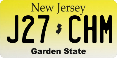 NJ license plate J27CHM