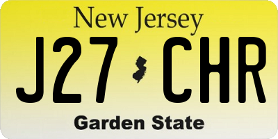NJ license plate J27CHR