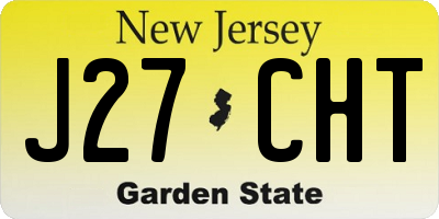 NJ license plate J27CHT