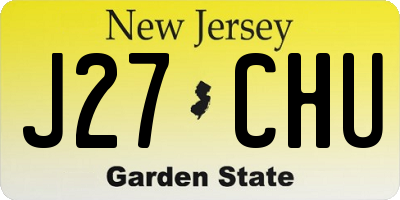 NJ license plate J27CHU