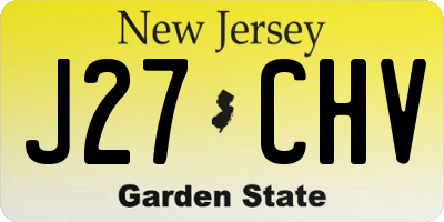 NJ license plate J27CHV
