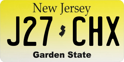 NJ license plate J27CHX