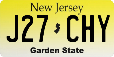 NJ license plate J27CHY
