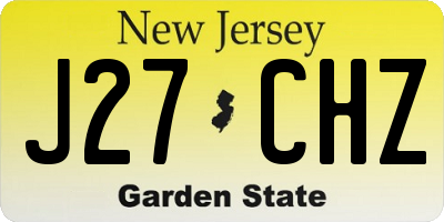 NJ license plate J27CHZ