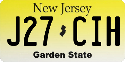 NJ license plate J27CIH