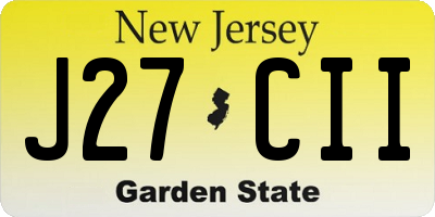 NJ license plate J27CII