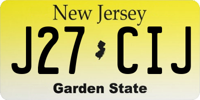 NJ license plate J27CIJ