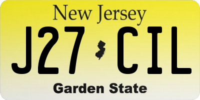 NJ license plate J27CIL