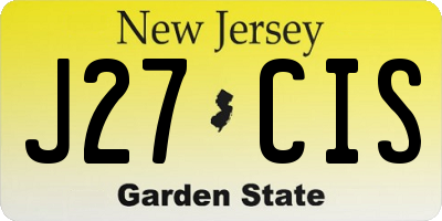 NJ license plate J27CIS