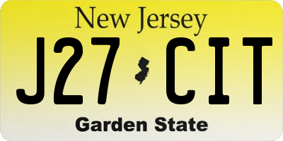 NJ license plate J27CIT