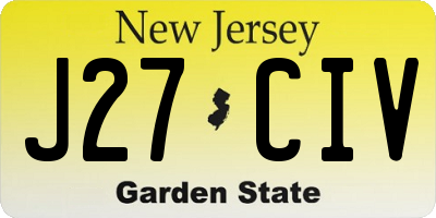 NJ license plate J27CIV