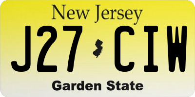 NJ license plate J27CIW