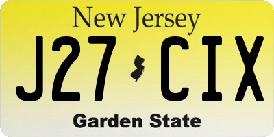 NJ license plate J27CIX