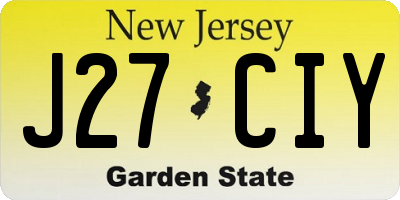 NJ license plate J27CIY