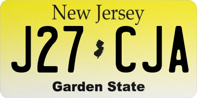 NJ license plate J27CJA