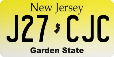 NJ license plate J27CJC